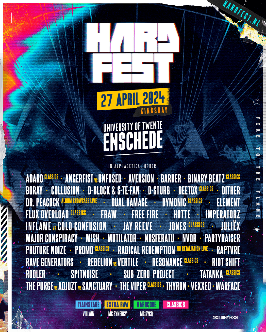 Volledige line up HARDFEST op Koningsdag 2024 HARDFEST 27 April